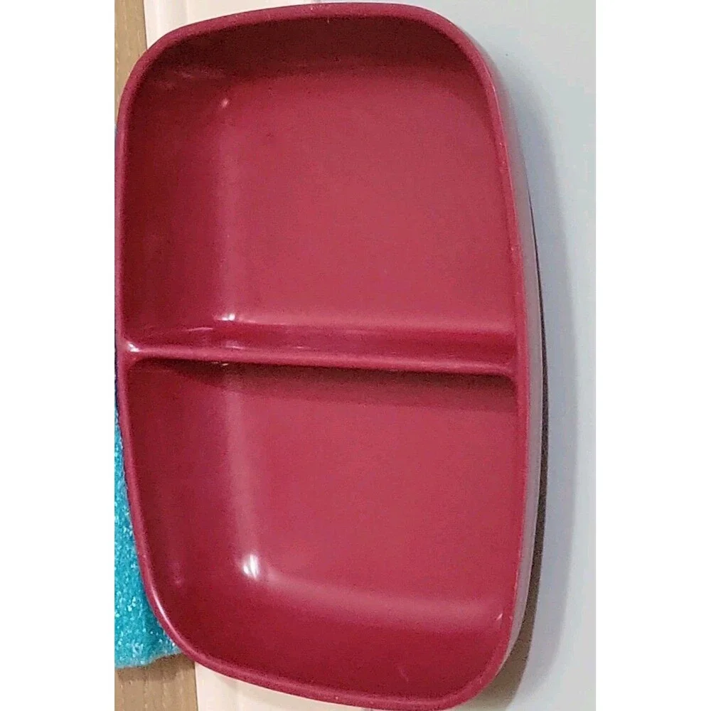 Brookpark Deep Pink Divided Serving Bowl Dish Melmac Melamine 15-B Vintage MCM